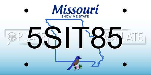 5SIT85 Missouri License Plate