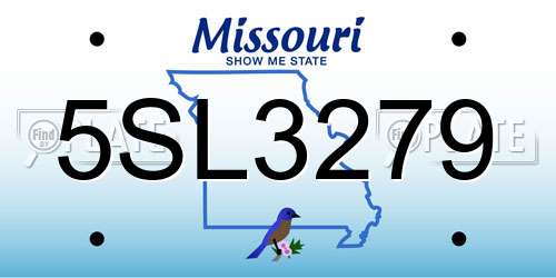 5SL3279 Missouri License Plate