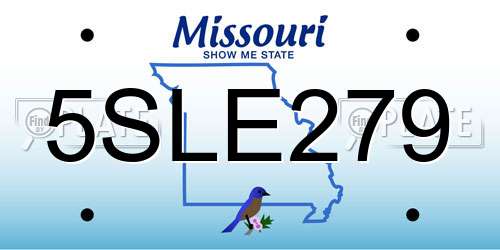 5SLE279 Missouri License Plate