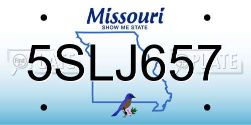 5SLJ657 Missouri License Plate