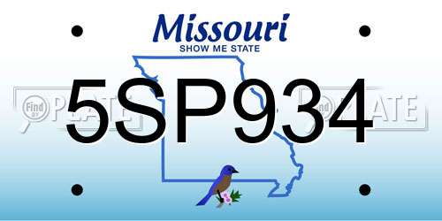 5SP934 Missouri License Plate