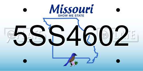 5SS4602 Missouri License Plate