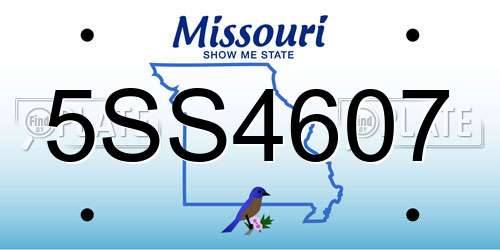 5SS4607 Missouri License Plate