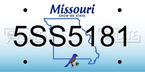5SS5181 Missouri License Plate