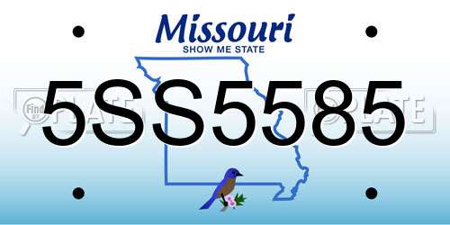 5SS5585 Missouri License Plate