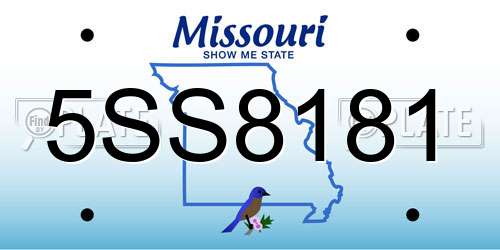5SS8181 Missouri License Plate