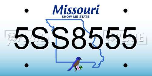 5SS8555 Missouri License Plate