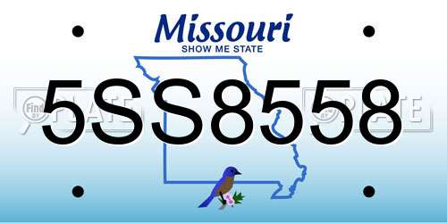 5SS8558 Missouri License Plate