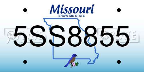 5SS8855 Missouri License Plate