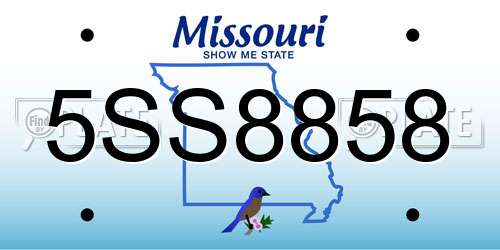5SS8858 Missouri License Plate