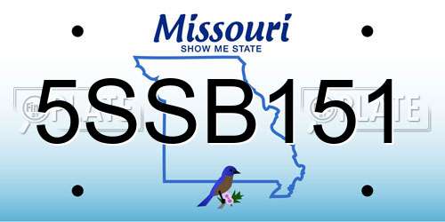 5SSB151 Missouri License Plate