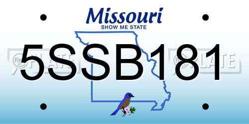 5SSB181 Missouri License Plate