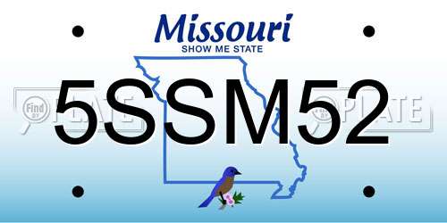 5SSM52 Missouri License Plate