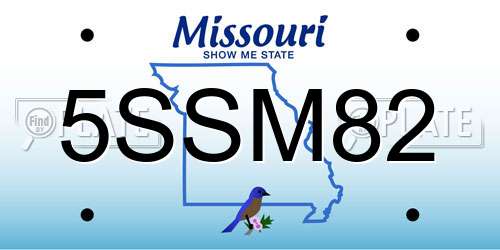 5SSM82 Missouri License Plate