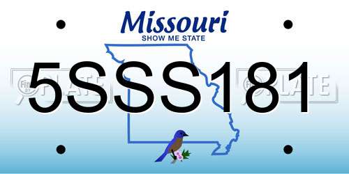 5SSS181 Missouri License Plate