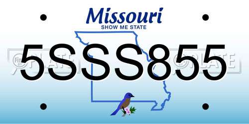 5SSS855 Missouri License Plate