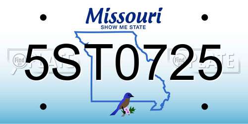 5ST0725 Missouri License Plate