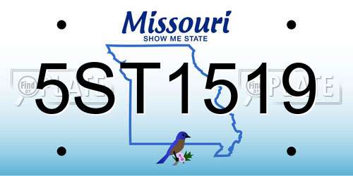 5ST1519 Missouri License Plate