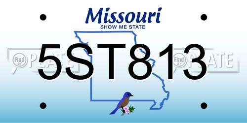 5ST813 Missouri License Plate