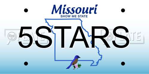 5STARS Missouri License Plate