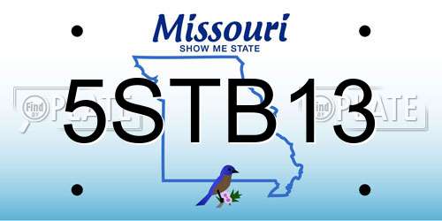5STB13 Missouri License Plate