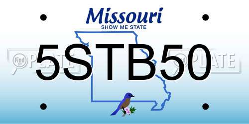 5STB50 Missouri License Plate