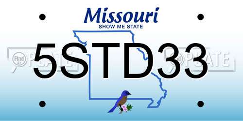 5STD33 Missouri License Plate