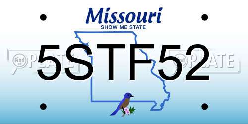 5STF52 Missouri License Plate