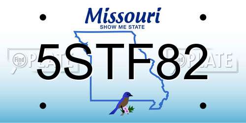 5STF82 Missouri License Plate