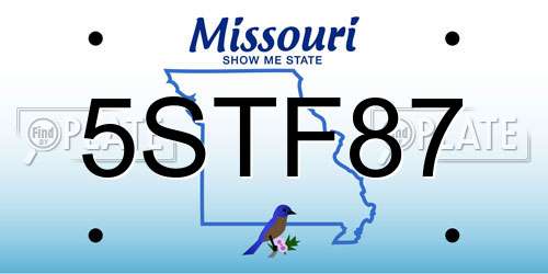 5STF87 Missouri License Plate