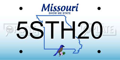 5STH20 Missouri License Plate