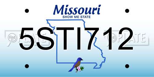 5STI712 Missouri License Plate