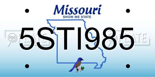 5STI985 Missouri License Plate