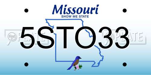 5STO33 Missouri License Plate