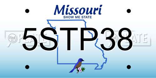 5STP38 Missouri License Plate