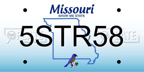 5STR58 Missouri License Plate
