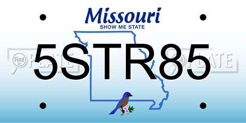 5STR85 Missouri License Plate