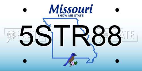 5STR88 Missouri License Plate