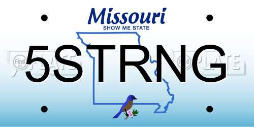 5STRNG Missouri License Plate