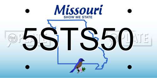 5STS50 Missouri License Plate