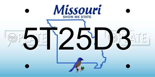 5T25D3 Missouri License Plate