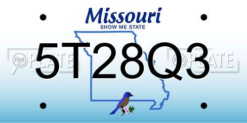 5T28Q3 Missouri License Plate