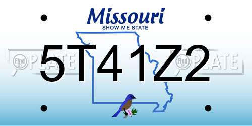 5T41Z2 Missouri License Plate
