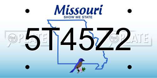 5T45Z2 Missouri License Plate