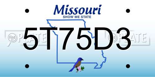 5T75D3 Missouri License Plate