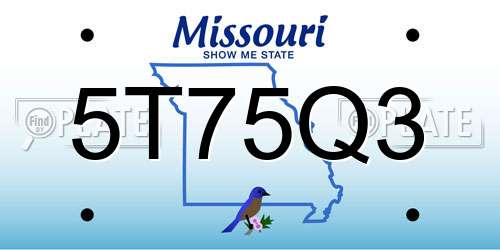 5T75Q3 Missouri License Plate
