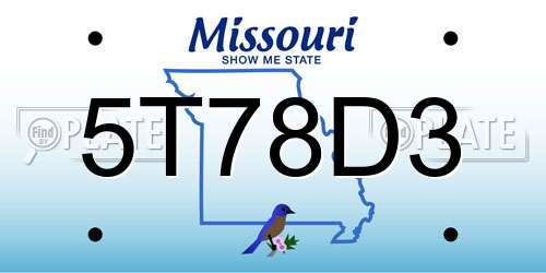 5T78D3 Missouri License Plate
