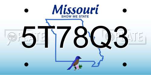 5T78Q3 Missouri License Plate
