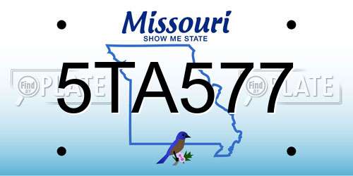 5TA577 Missouri License Plate