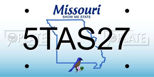 5TAS27 Missouri License Plate